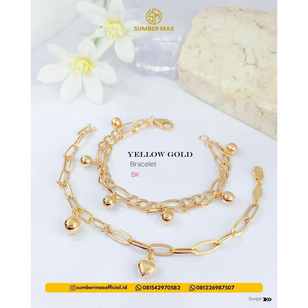 GELANG YELLOW GOLD VARIASI FASHION 8K - SUMBER MAS