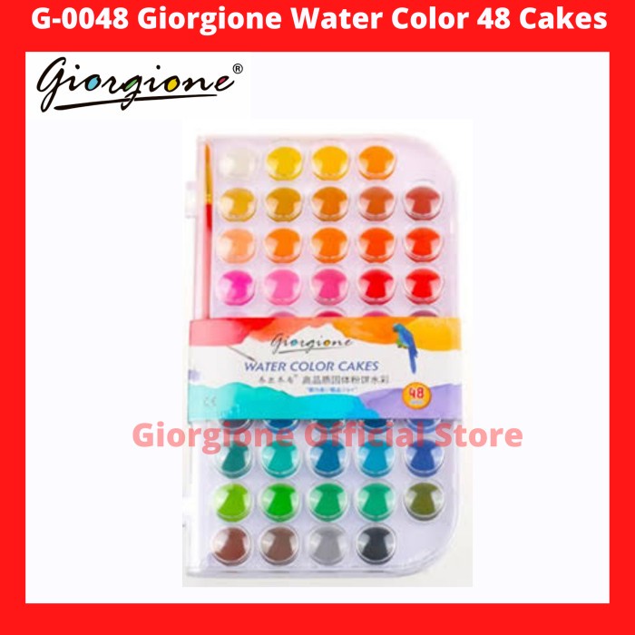 

Produk Terbaru G-0048 Giorgione Water Color Cake Set 48 Warna Cat Air Kuas Lukis