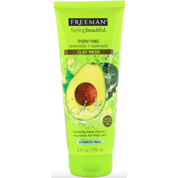 FREEMAN Purifying Clay Mask Avocado Oatmeal 175ml Masker Wajah