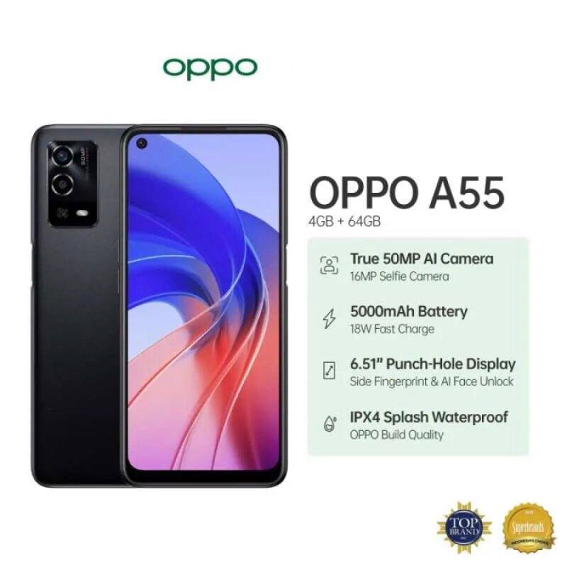 Oppo A55 [4GB+64GB] Helio G35 - 50MP Triple Camera - 6.51&quot; IPS LCD - 5000mAh Garansi Resmi Oppo 1 Tahun