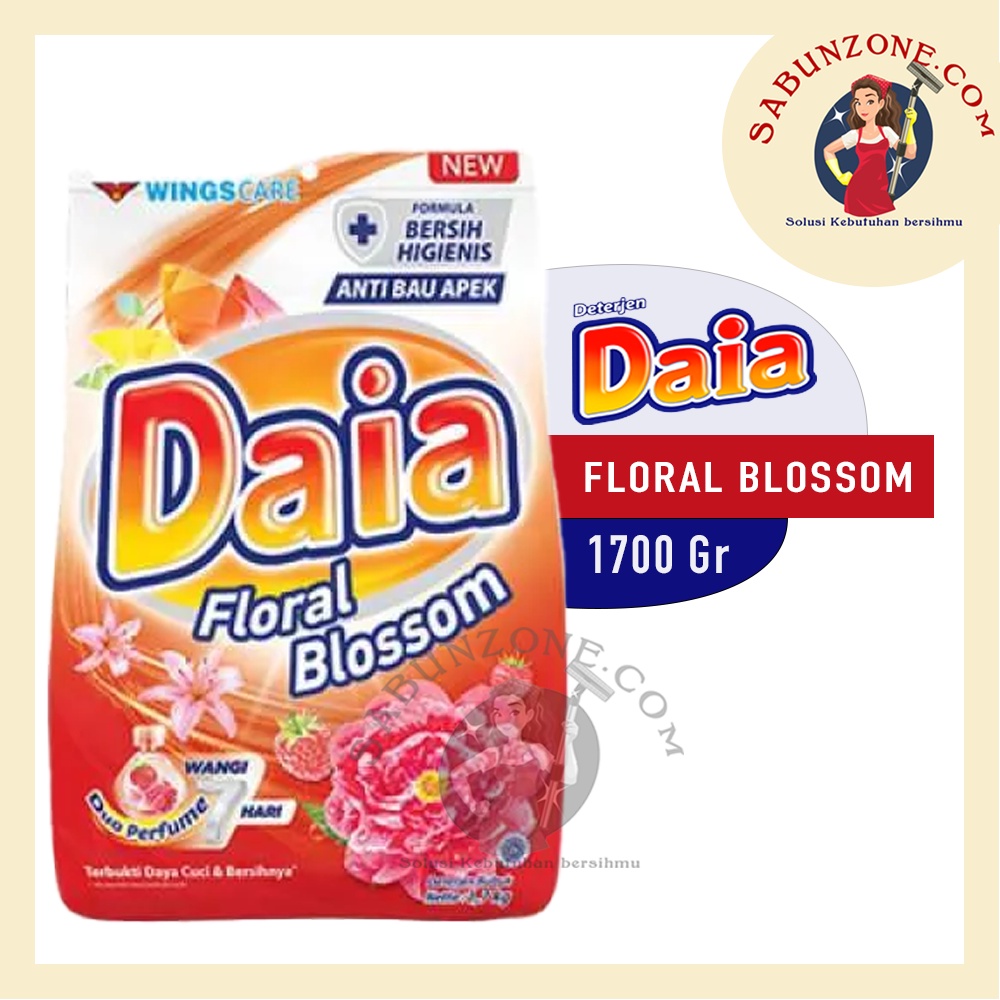 Deterjen Detergen Bubuk Daia Putih / Floral Blossom Orange / Romantic Pink / Violet Passion Ungu / Hijab Clean &amp; Fresh Hijau Biru 1,6/1,7 kg