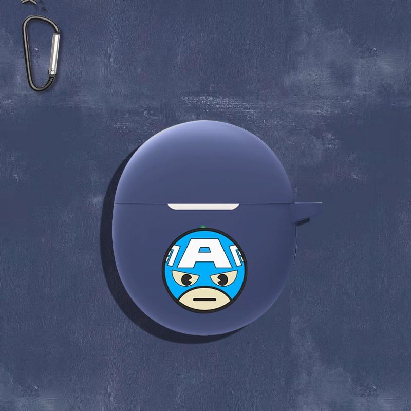 Case Silikon Motif Kartun Marvel Dengan Kait Untuk Earphone Bluetooth MINI 1MORE ComfoBuds