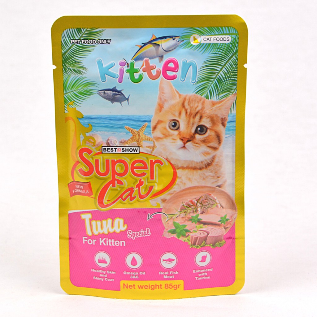 

SUPERCAT Makanan Anakan Kucing Basah KITTEN Pouch 85gr