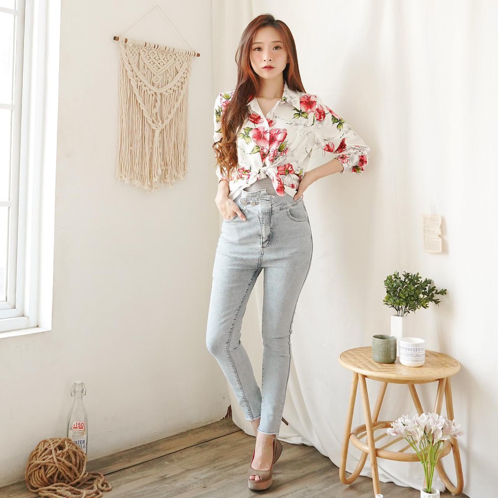 V156 Flower Satin Shirt - 4 Color &amp; 2 SIZE