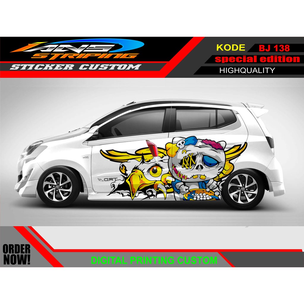 STIKER MOBIL AGYA / STICKER HONDA JAZZ / STICKER DECAL MOBIL JAZZ / DECAL STICKER MOBIL HONDA JAZZ