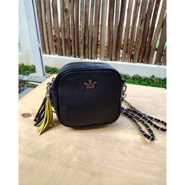 Sling bag mini kulit asli tali rantai ala jestina | preloved
