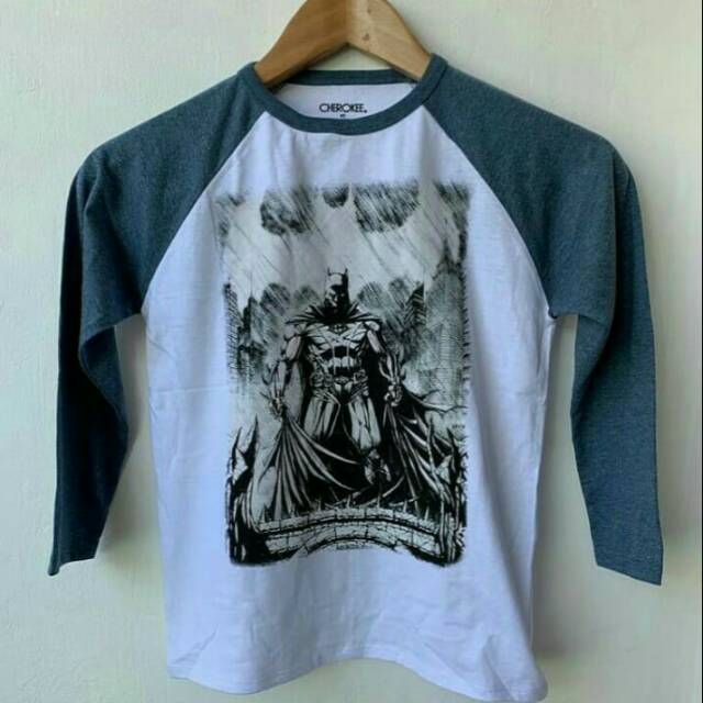 Kaos anak cowok lengan panjang motif batman