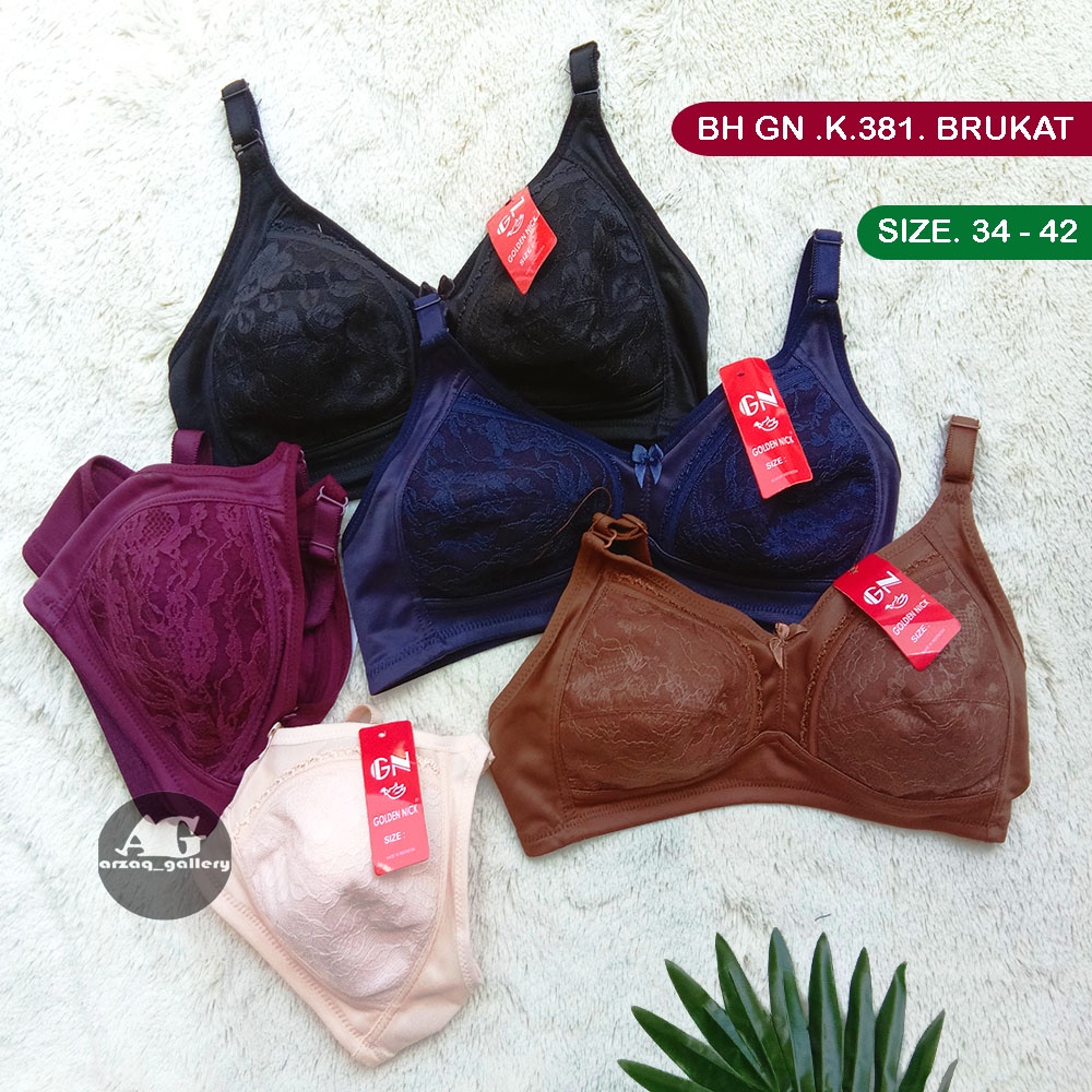 BH Golden Nick K381 BRUKAT Bra wanita busa tipis kancing 2 - Renda | Pakaian Dalam |  Bra | Bh