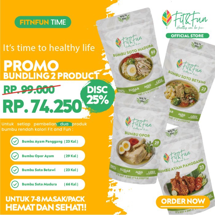 

Produk Terbaik - Promo 2pcs Bumbu Rendah Kalori Fit And Fun 25% - Opsi