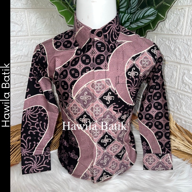 Kemeja Batik Couple Ayah dan Anak Premium Warna Pink