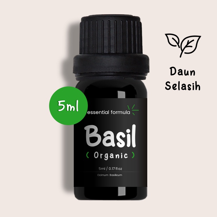 5ml Organic Basil Essential Oil Daun Selasih Murni 100%