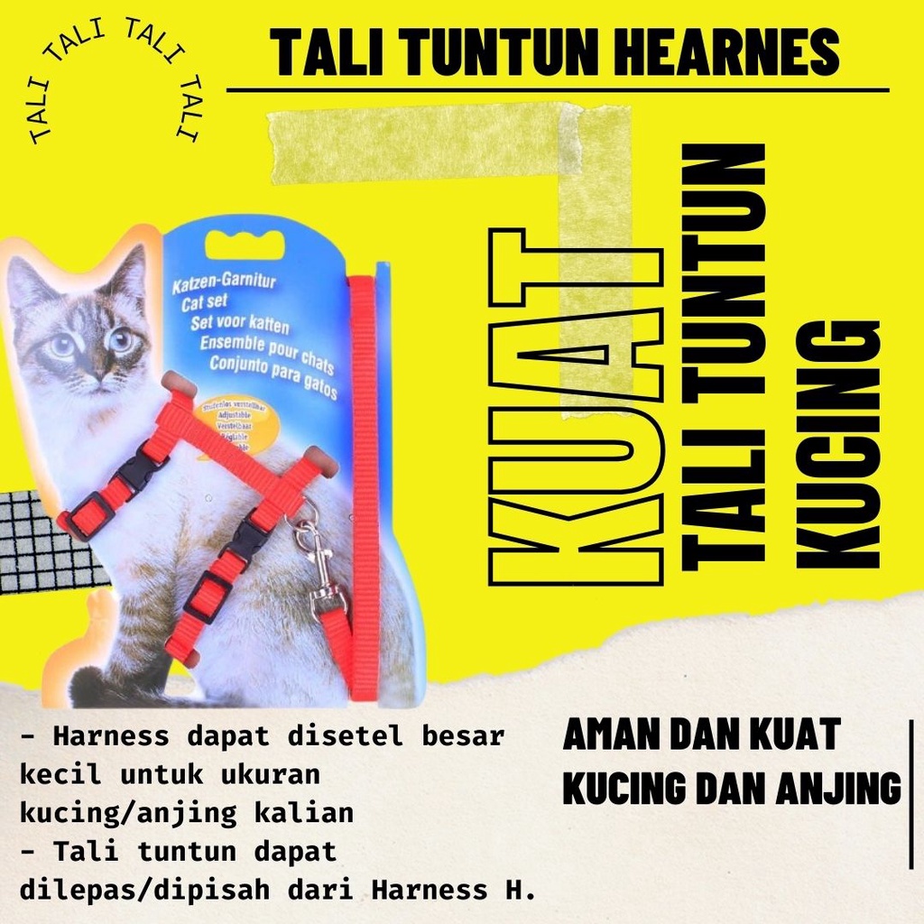 Tali Tuntun HARNESS Anjing Kucing Kelinci Musang FEZONE