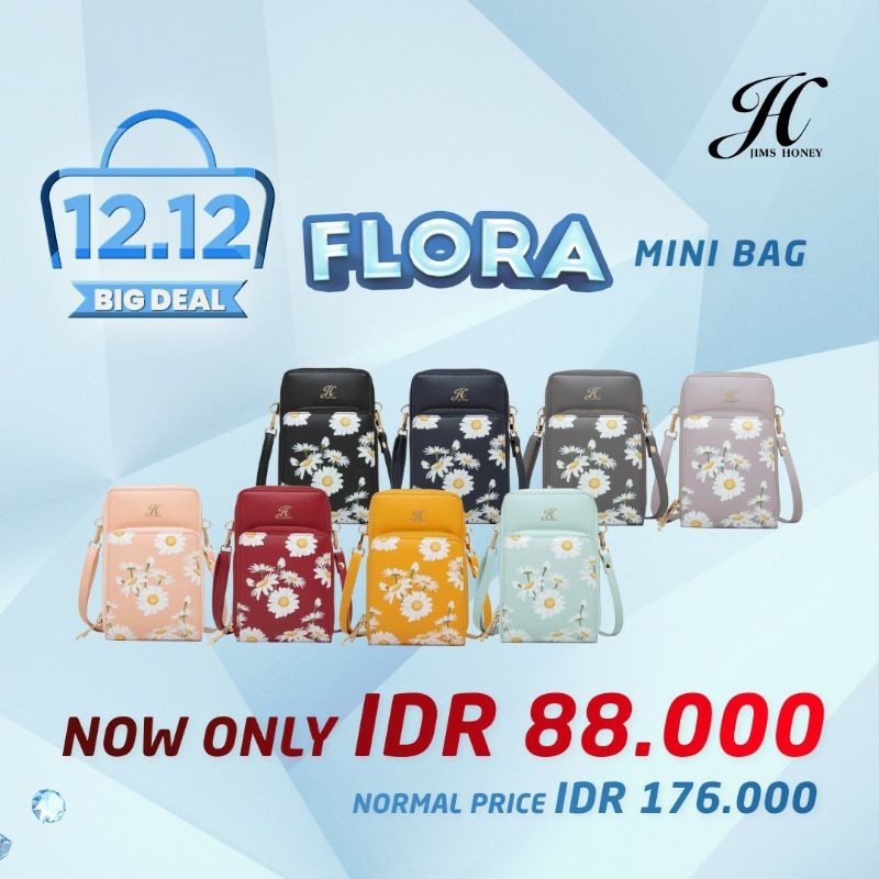 Flora mini bag Jimshoney 100% original tas selempang wanita flora minibag tas hp realpic cod