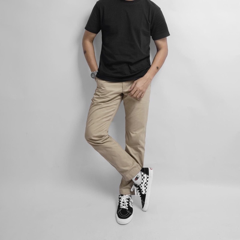UNIQLO VINTAGE LONG CHINOS STRAIGHT (MIX)-KHAKI