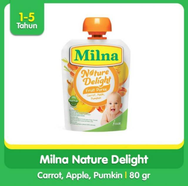 Milna Nature Delight Fruit Puree 80 gr/ Makanan bayi (6M+)