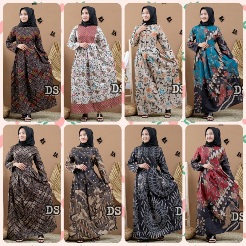 tey-17 Batik wanita gamis ASJ SA HRB026 Kenongo Kemeja Tosca Pendek