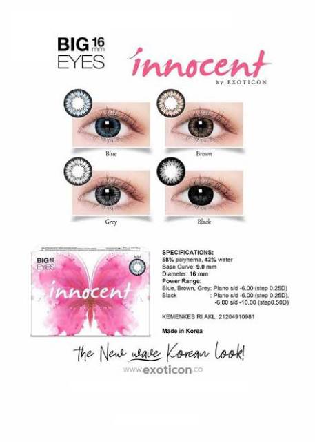 Softlens Innocent by exoticon FREE LENSCASE bursasoftlens