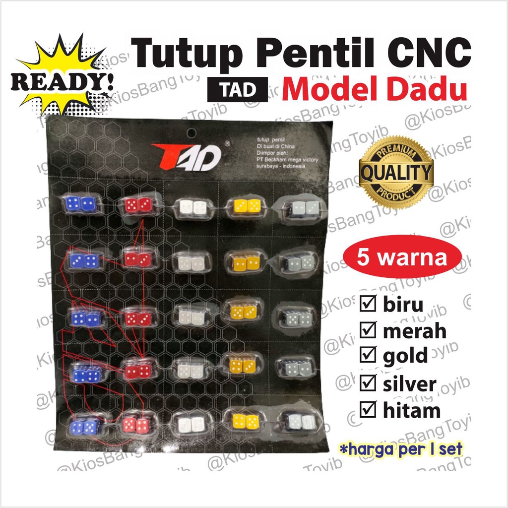 Tutup Pentil CNC Ban Motor Mobil Variasi Model Dadu 1 Pasang (TAD)