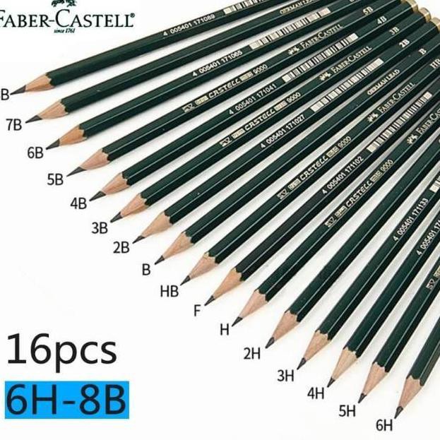 

SATU PENSIL KAYU FABER CASTELL 6H 5H 4H 3H 2H H HB F B 2B 3B 4B 5B 6B 7B 8B