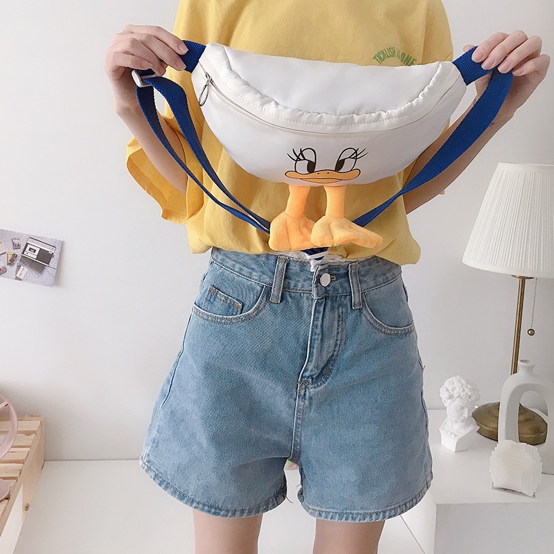 WAIST BAG SLING BACK DONALD DUCK / TAS KOREA SELEMPANG / TAS SLEMPANG KOREA 3D LUCU / donald bebek tas anak