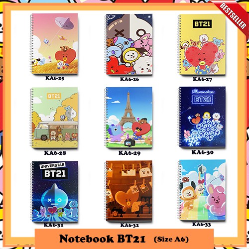 

Notebook K-pop Buku Tulis Gambar Kartun Buku Catatan KPOP BTS Army BT21 Persona Murah