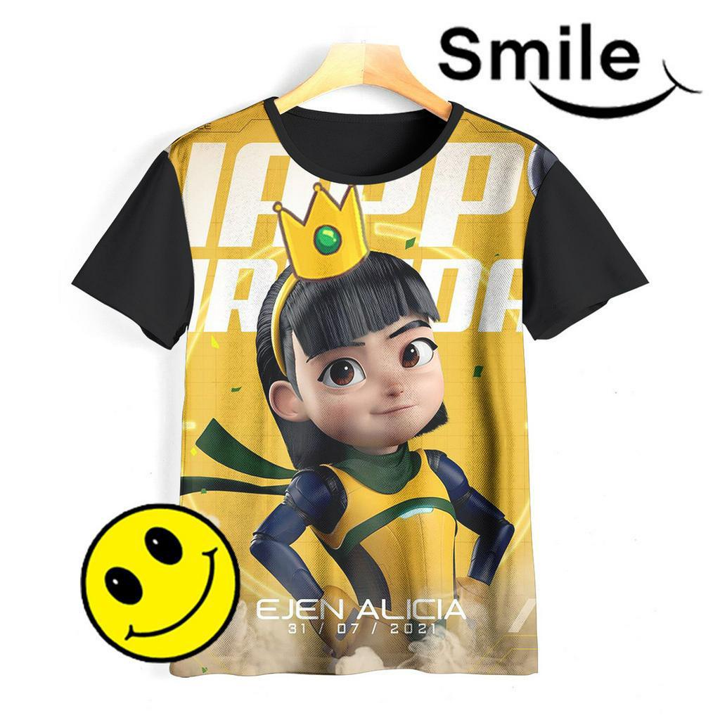 Kaos Anak Ejen Alicia Baju 3D Ejen Alicia Hero Ejen Ali 02EAC011 Untuk Usia 1-12 Tahun - SmileyArea