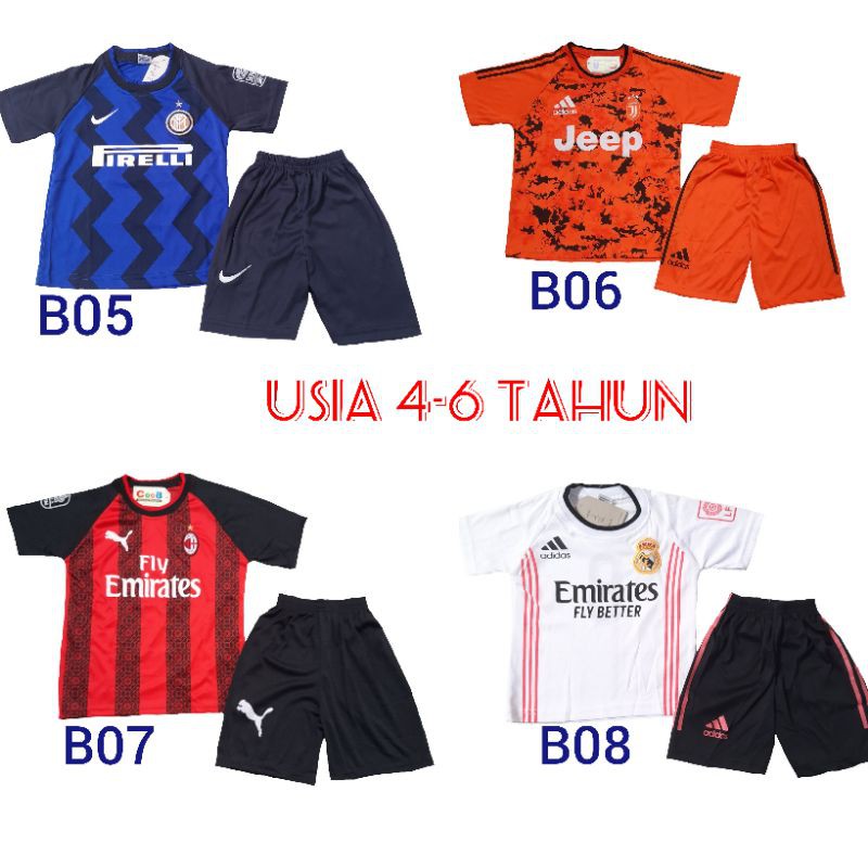 Setelan baju bola anak setelan jersey anak kaos bola anak