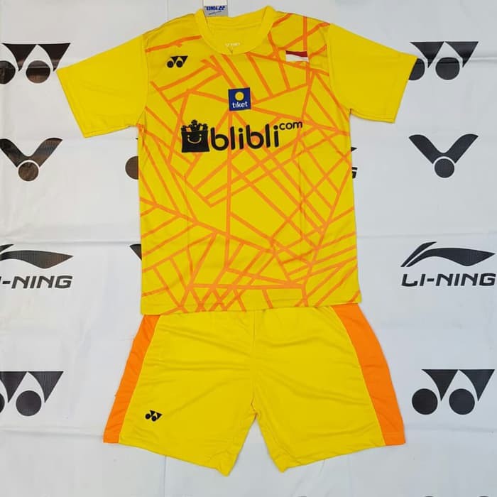 Baju Kaos Setelan Badminton Dewasa Yonex Y.137 Kuning