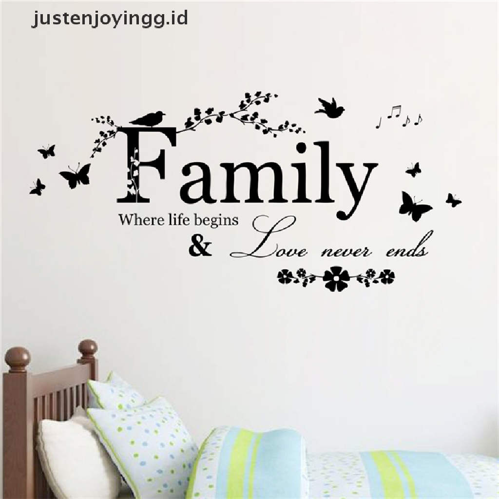 // justenjoyingg.id // Family Letter Quote Removable Vinyl Decal Art Mural Home Decor Wall Stickers ~