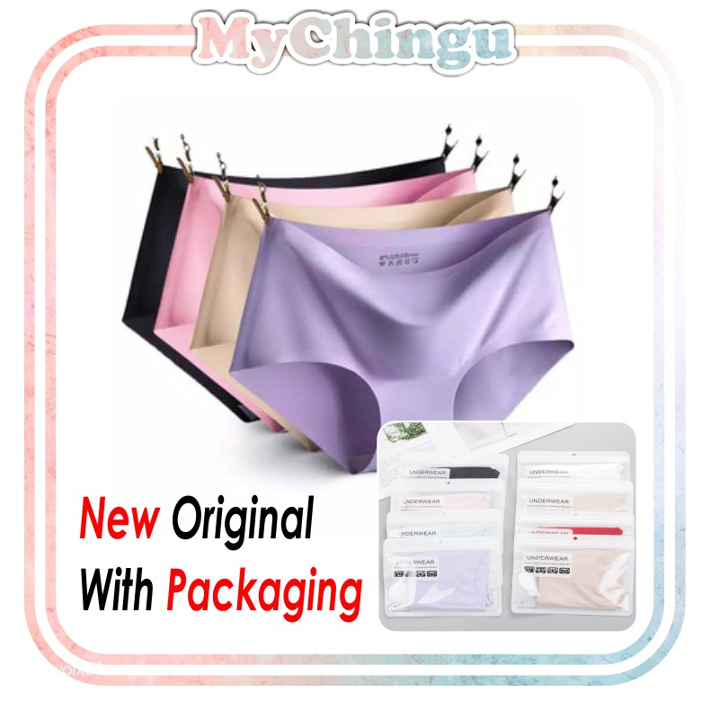 ❀ Chingu ❀ PW077 [ADA PACKINGAN] COD Celana Dalam Wanita Brief Seamless CD Ice Silk Tanpa Jahitan