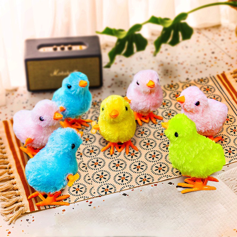 Edufuntoys - COLLORFULL CHICK - ayam kunci/ mainan anak Ayam warna berjalan model putar/ jumping chicken/C 155