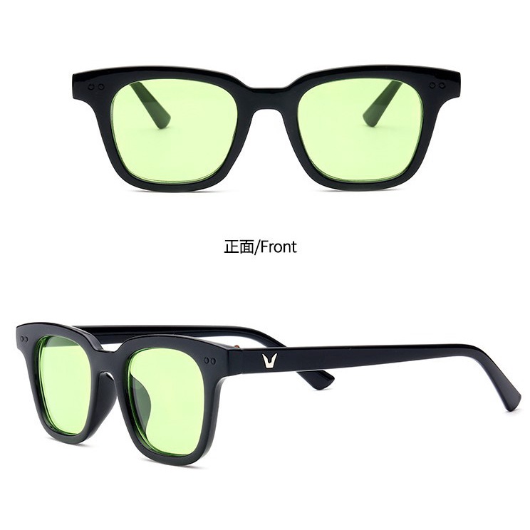 RRNS KM-005 Kacamata Wanita Pria Optik Anti Sunglass Dengan Fashion Sunglasses Kacamata Hitam-BLACK/GREEN