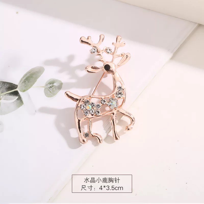 Ins Kepribadian Shiny Bros Berlian Imitasi Rusa Merak Bros Mutiara Unisex Bros Aksesoris indah-4#