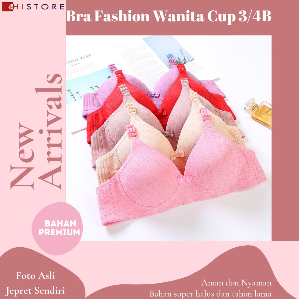 [HI] Bra BH FASHION Wanita CUP 3/4B Bra wanita Premium BH Busa Tipis Tanpa Kawat Sangat Nyaman A3