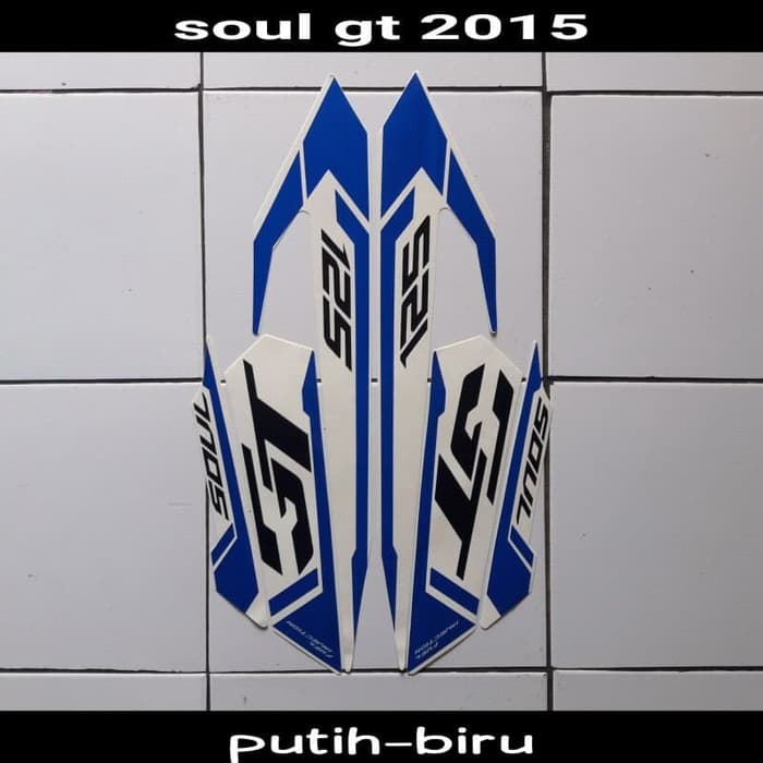 Striping Stiker Mio Soul GT 2015 Putih-Biru List strip