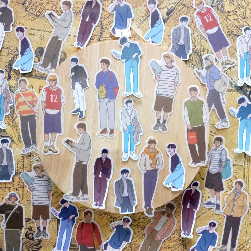 

Boys Character Washi & Paper Sticker - 4 Option Design // Dimino