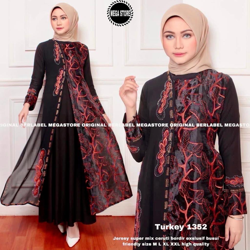 TURKEY ABAYA HITAM ORIGINAL MEGA STORE 1357 1445 1451 1452 1435 1437 1354 1358 1356 1351 1352 1353