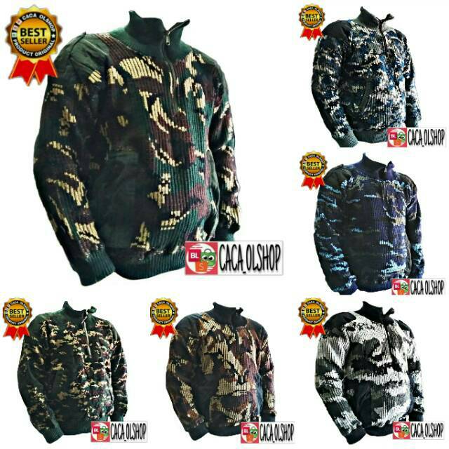 Jaket Switer Loreng TNI POLRI Army Rajutan Product AR Exclusive