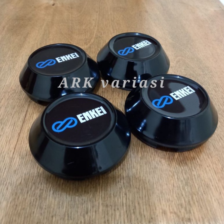 tutup dop roda tutup velg racing ENKEI kerucut hitam diameter luar 6.8 cm