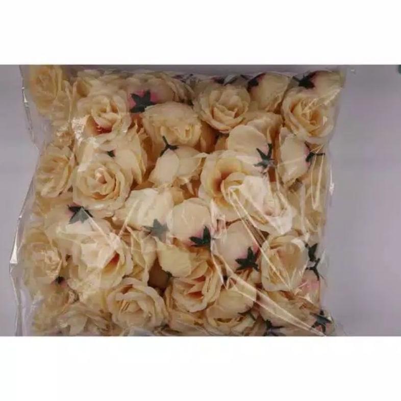 Rose Tanpa Tangkai Isi 100 Pcs . Bunga Mawar Mak Artificial. Kepala Mawar. Kuntum Mawar