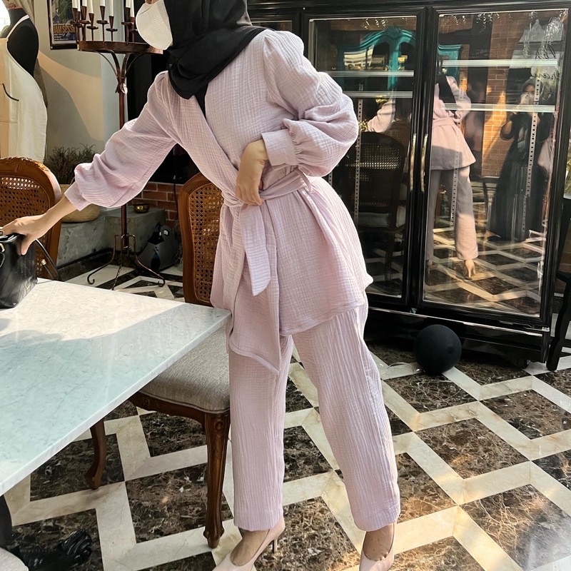 DOUBLE GAUZE | FORMAL LOOK | COTTON BLOUSE PANTS