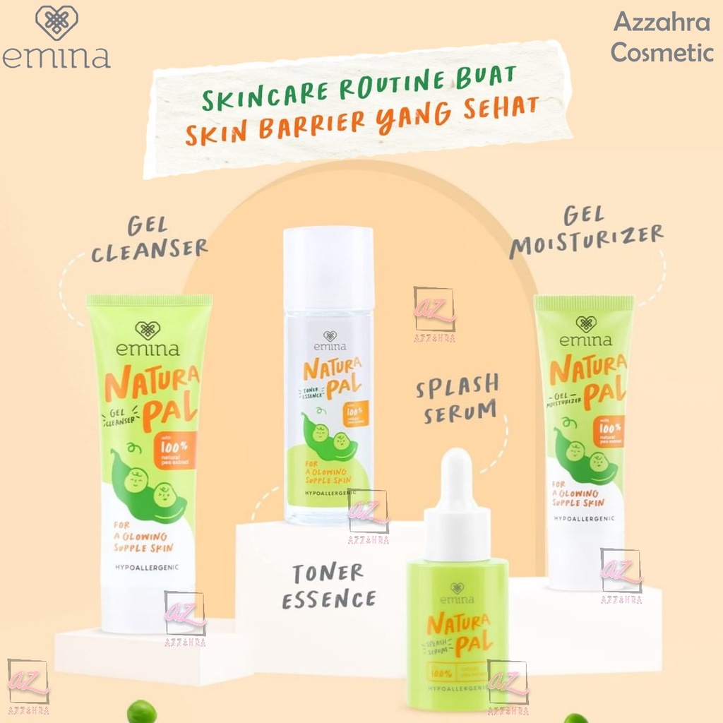 Emina Natura Pal Gel Moisturizer 20ml | Splash Serum 40ml | Gel Cleanser 100ml | Toner Essence 100ml