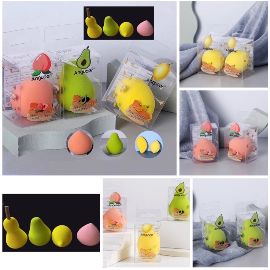 MAKEUP PUFF BEAUTY TOOLS / BEAUTY BLENDERS MIKA CASE ( PEACH / LEMON / AVOCADO / PEAR )