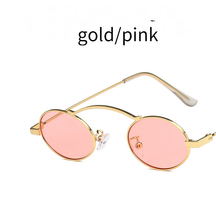 Punk Oval Metal Sunglasses for Women Men