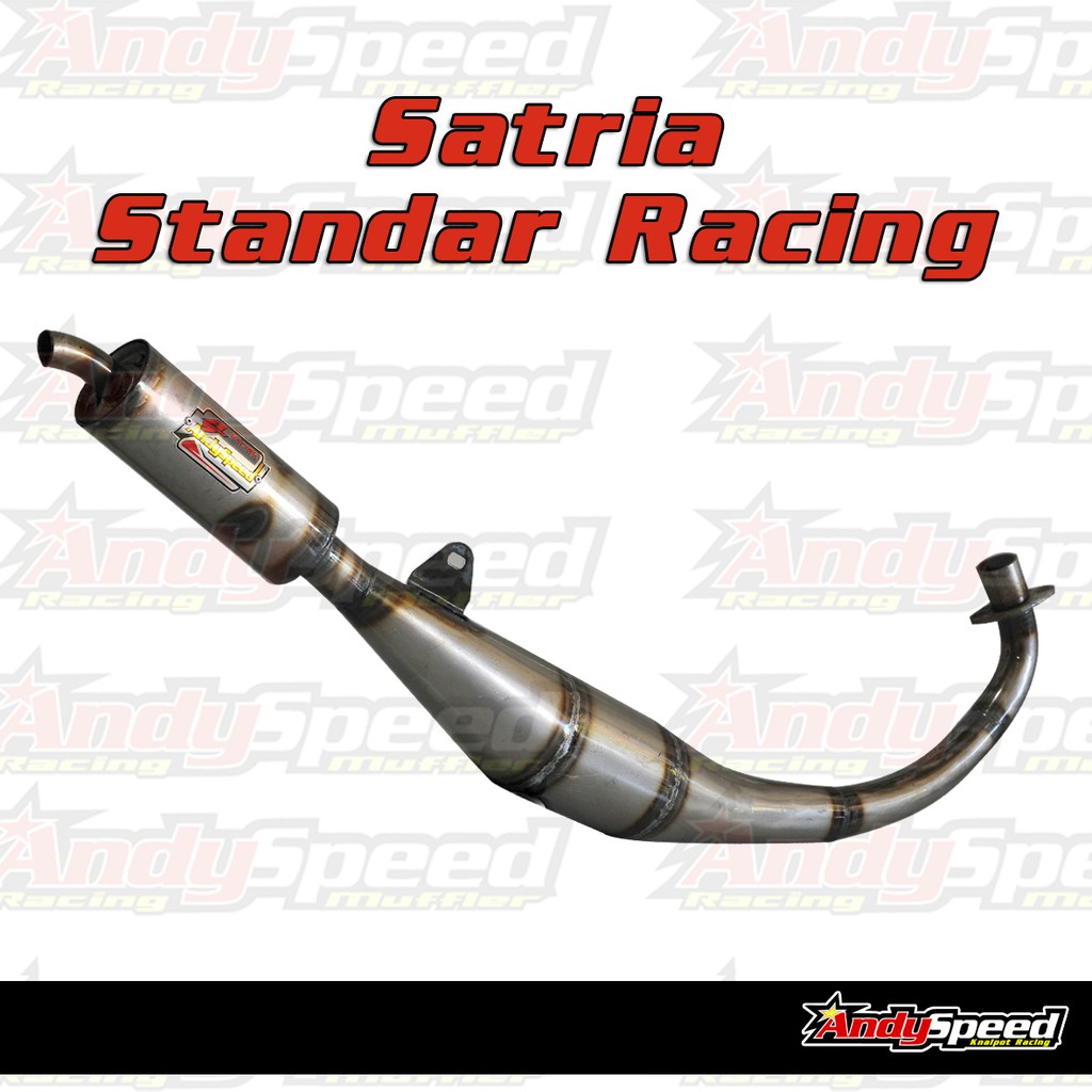 BONUS KAOS Knalpot SATRIA 2TAK STANDAR RACING MENTAH merk andy speed