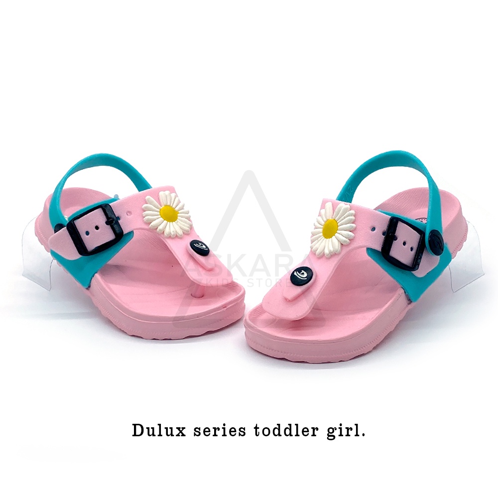 AKS - Sandal Jepit Anak Perempuan Tali Belakang Dulux Bunga Model Terbaru