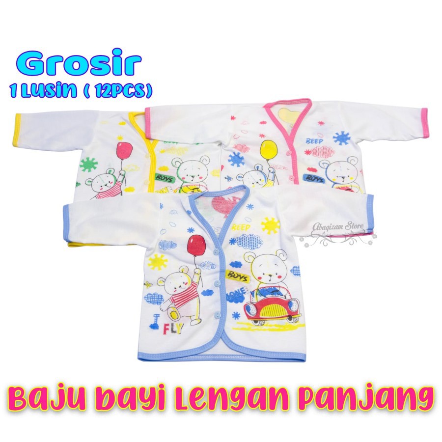 Lusinan Baju Bayi Lengan Panjang Katun &amp; Warna