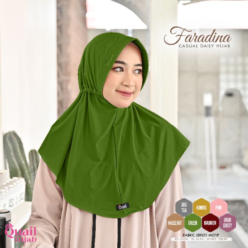 Hijab Instan Bergo Jersey Serut Original Jilbab Quail FARADINA