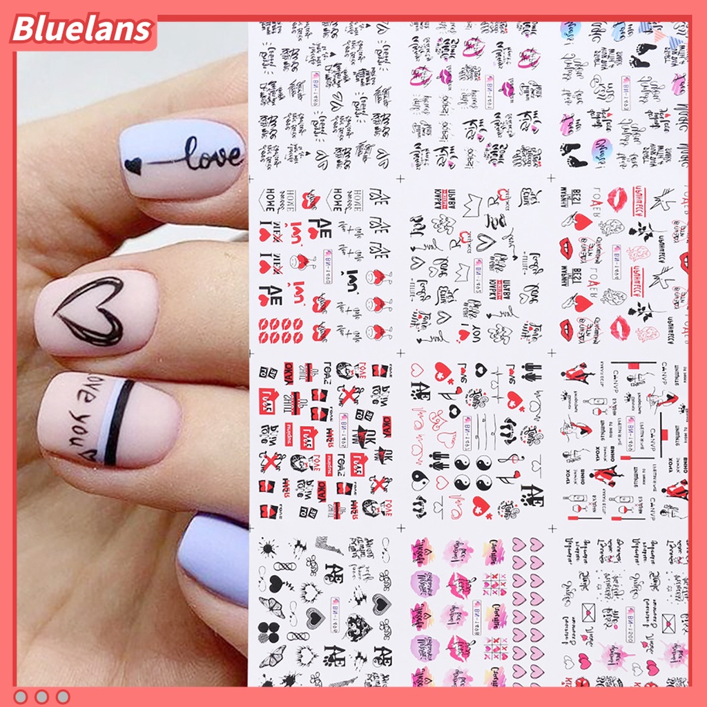 (In Stock) Kacamata Hitam Lensa Warna Warni ♡1 Lembar Stiker Kuku Motif Hati Untuk Salon Kecantikan