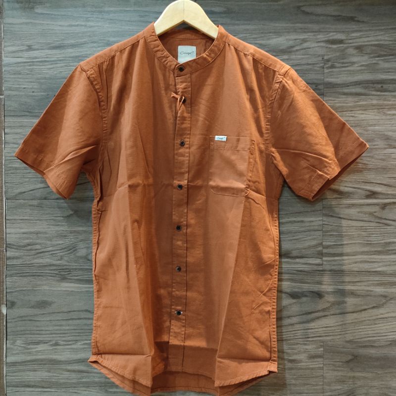 Kemeja Pria Kasual Premium Original Concept Merah Bata Lengan Pendek Lengan Panjang Kemeja Pria Basi